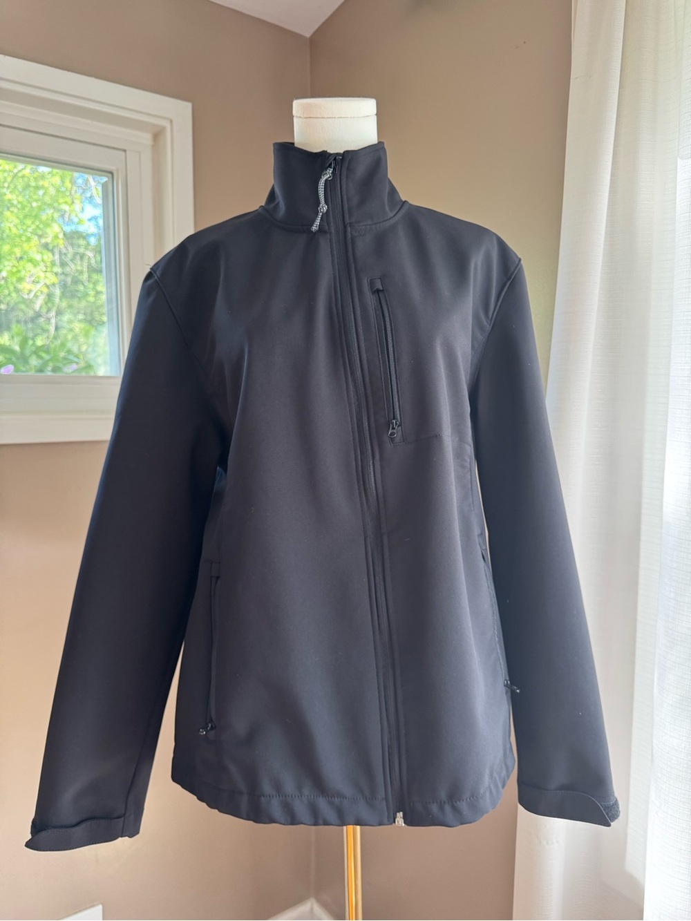St. John's Bay Black Softshell Windbreaker Jacket